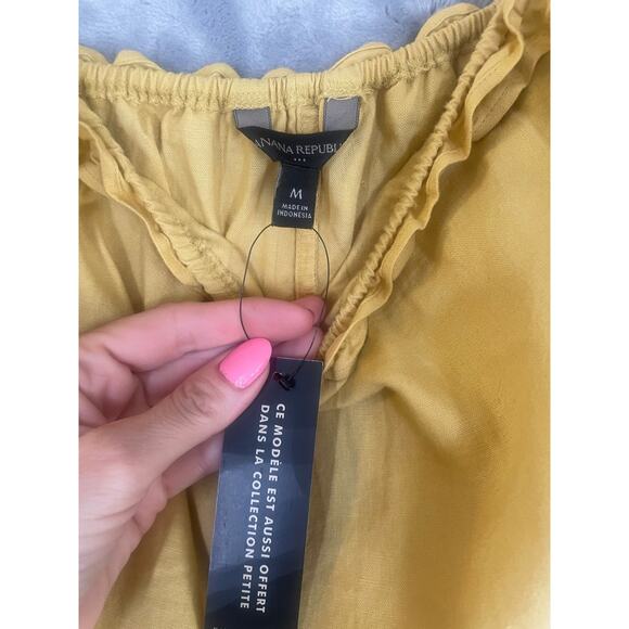 NWT Banana Republic Linen Dress Yellow M Casual Minimalist Beach Coastal Preppy - Picture 8 of 12